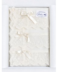 Set di 3 centri 100% lino e merletto art. Antille