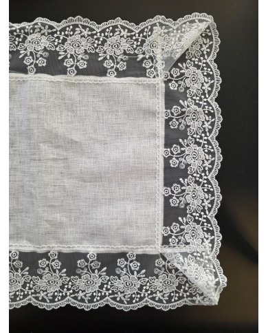 Set di 3 centri 100% lino e merletto art. Leonida