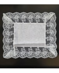 Set di 3 centri 100% lino e merletto art. Leonida