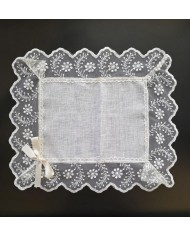 Set di 3 centri 100% lino e merletto art. Venezia