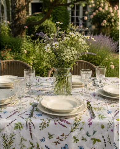 Tovaglia 12 posti Dreams Fiori di Campo - MADE IN ITALY