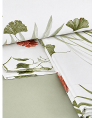 Completo lenzuola matrimoniale in percalle 100% cotone Mirabello Geranium