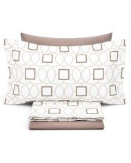 Completo lenzuola matrimoniale 100% cotone Maestri Cotonieri Zara 4 federe