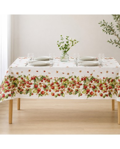 Tovaglia 12 posti 100% cotone stampa digitale art. Fruit Fragole