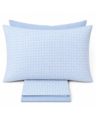 Completo lenzuola piazza e mezza percalle 100% cotone Maestri Cotonieri Vichy