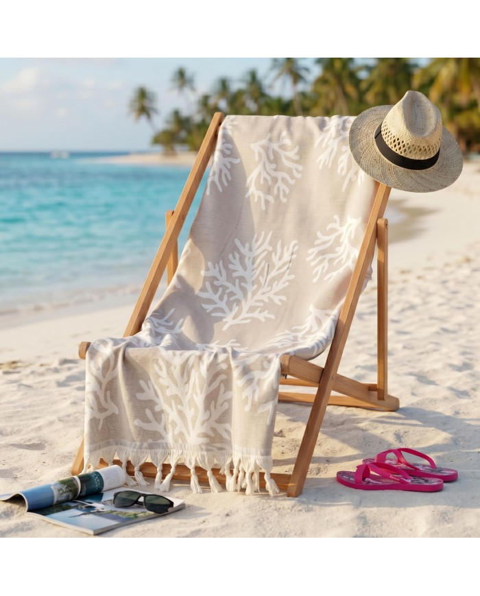 Telo mare pareo in 100% cotone jacquard art. Caraibi
