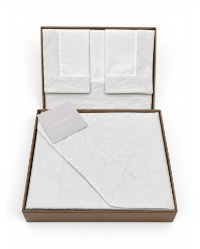 Coordinato copriletto e completo lenzuola matrimoniale Battaglia Classico Italiano Sveva