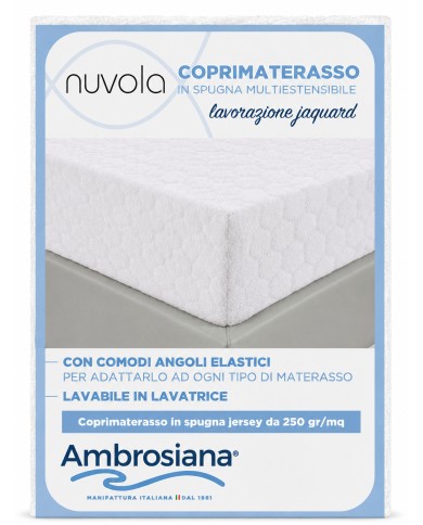 Coprimaterasso letto singolo in jersey angoli maxi Ambrosiana Nuvola