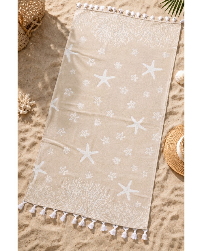 Telo mare 100% cotone retro in microspugna Canarie