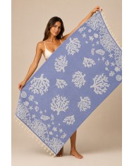 Telo mare pareo in 100% cotone jacquard retro microspugna art. Reef
