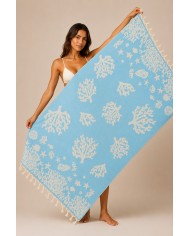 Telo mare pareo in 100% cotone jacquard retro microspugna art. Reef
