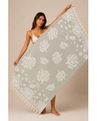 Telo mare pareo in 100% cotone jacquard retro microspugna art. Reef