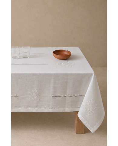 Servizio da tavola ricamato bianco 12 posti Maison Prestige art. 12832