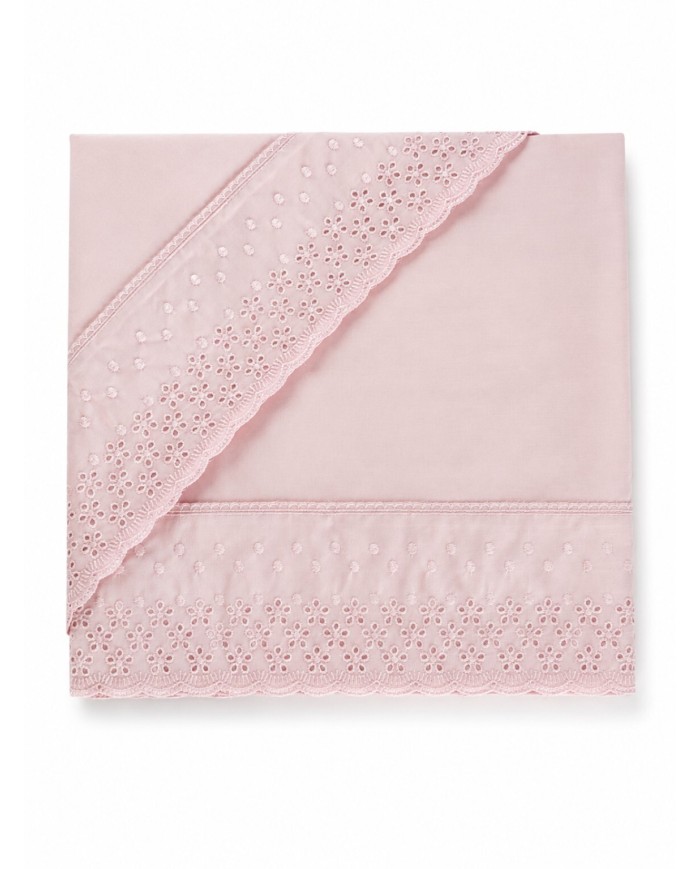 Completo lenzuola letto singolo con pizzo Sangallo art. DAFNE