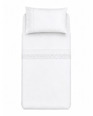 Completo lenzuola letto singolo con pizzo Sangallo art. DAFNE