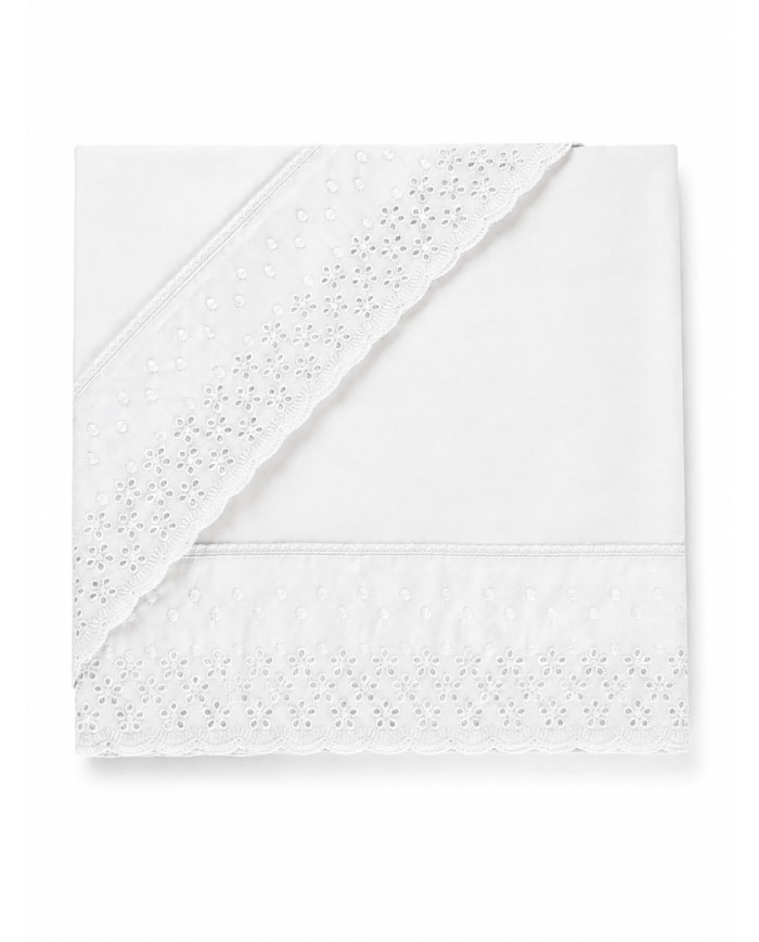 Completo lenzuola letto singolo con pizzo Sangallo art. DAFNE