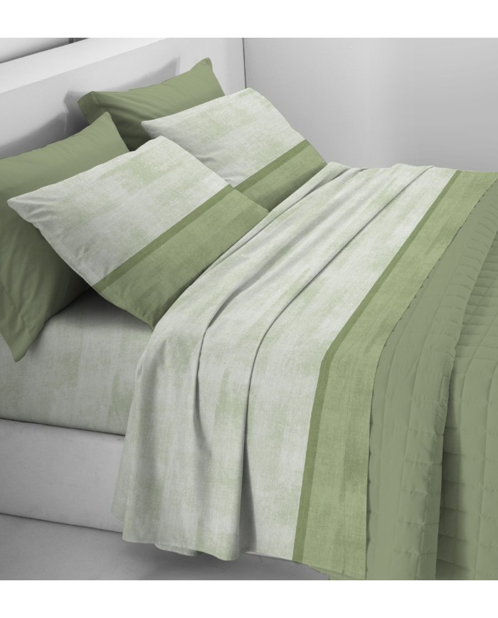 Completo lenzuola piazza e mezza 100% cotone Tessitura Zambaiti art. Switch 3524