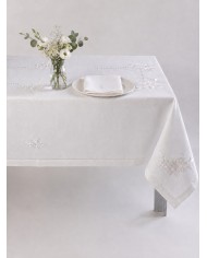 Servizio da tavola ricamato bianco 12 posti art. 2225