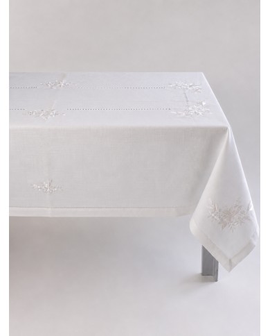 Servizio da tavola ricamato bianco 12 posti art. 2225