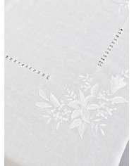 Servizio da tavola ricamato bianco 12 posti art. 2225