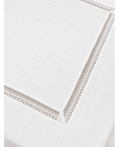 Servizio da tavola 12 posti ricamato Macramè art. 25/01