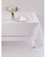 Servizio da tavola 12 posti ricamato Macramè art. 25/01