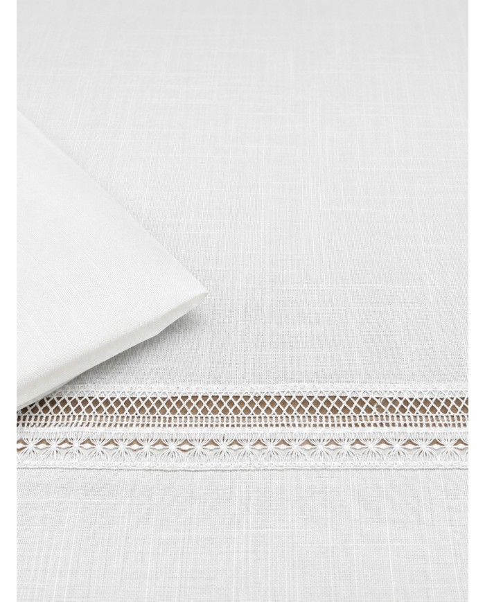 Servizio da tavola 18 posti ricamato Macramè art. 25/01