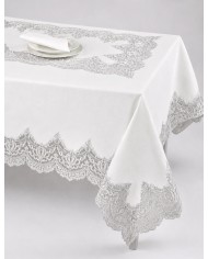 Tris da corredo copriletto, lenzuola e tovaglia Pizzo Rebrodè art. 861