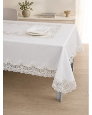 Tris da corredo copriletto, lenzuola e tovaglia Pizzo Rebrodè art. 601