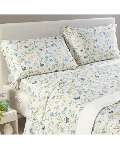 Completo lenzuola matrimoniale in percalle 100% cotone Caleffi Armonie