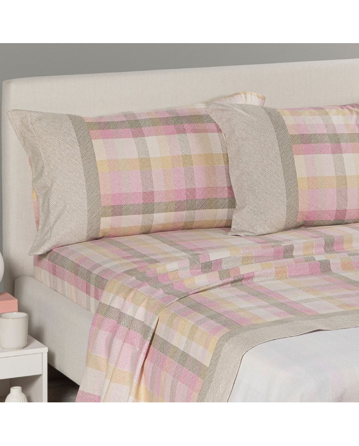 Completo lenzuola letto singolo in flanella Caleffi Aspen