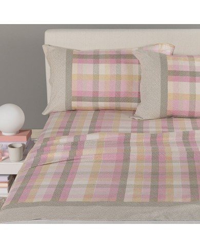 Completo lenzuola letto singolo in flanella Caleffi Aspen