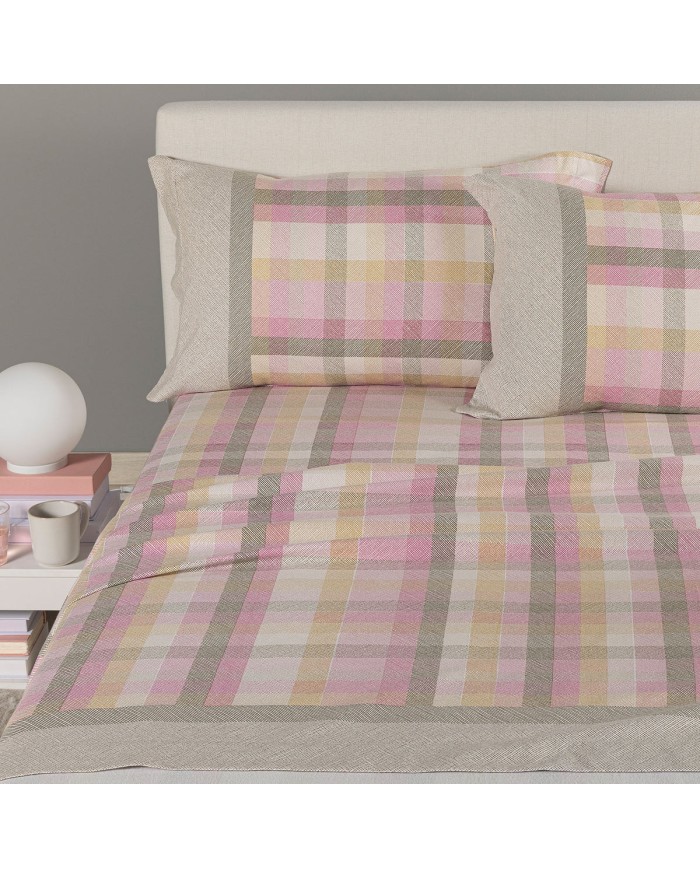 Completo lenzuola letto singolo in flanella Caleffi Aspen