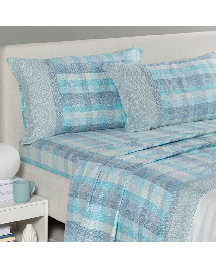 Completo lenzuola letto singolo in flanella Caleffi Aspen