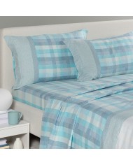Completo lenzuola letto singolo in flanella Caleffi Aspen