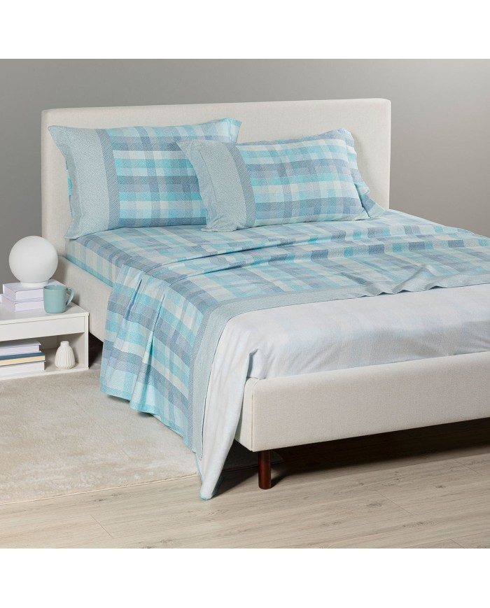 Completo lenzuola letto singolo in flanella Caleffi Aspen