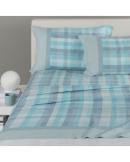 Completo lenzuola letto singolo in flanella Caleffi Aspen