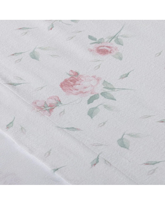 Completo lenzuola letto singolo in flanella Caleffi Rosa