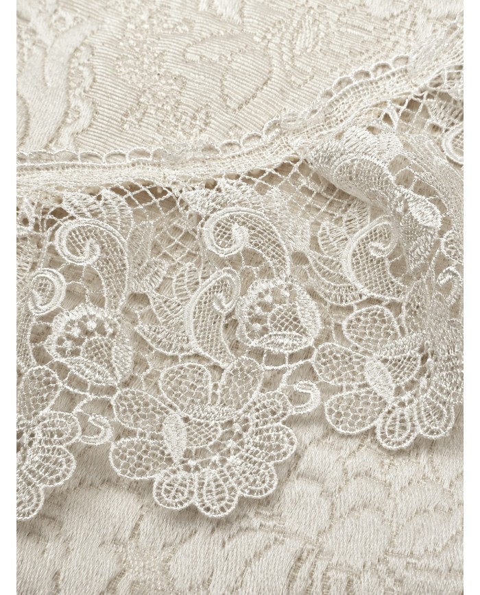 Copriletto matrimoniale in cotone con bordo in pizzo macramè Rose