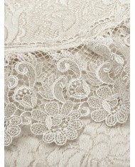 Copriletto matrimoniale in cotone con bordo in pizzo macramè Rose