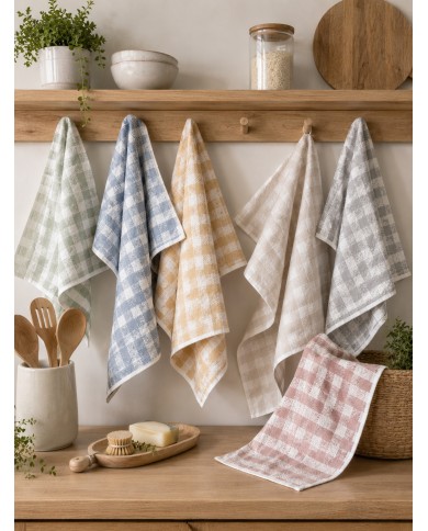 Set 6 strofinacci spugna 100% cotone Vingi art. Country