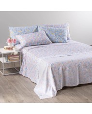 Completo lenzuola matrimoniale 100% cotone Caleffi Flores