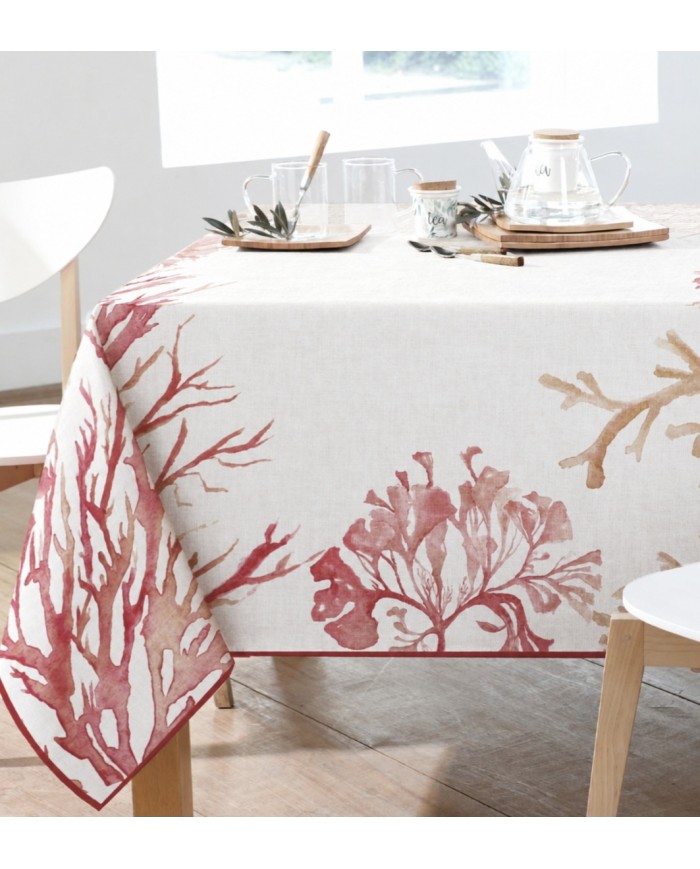 Tovaglia 12 posti 100% cotone stampa digitale coralli art. Daley