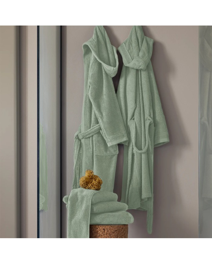 Accappatoio unisex in spugna di puro cotone FAZZINI art. Square
