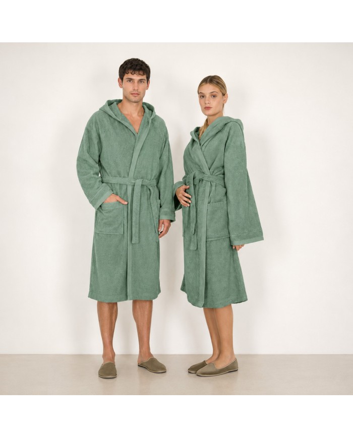 Accappatoio unisex in spugna di puro cotone FAZZINI art. Square