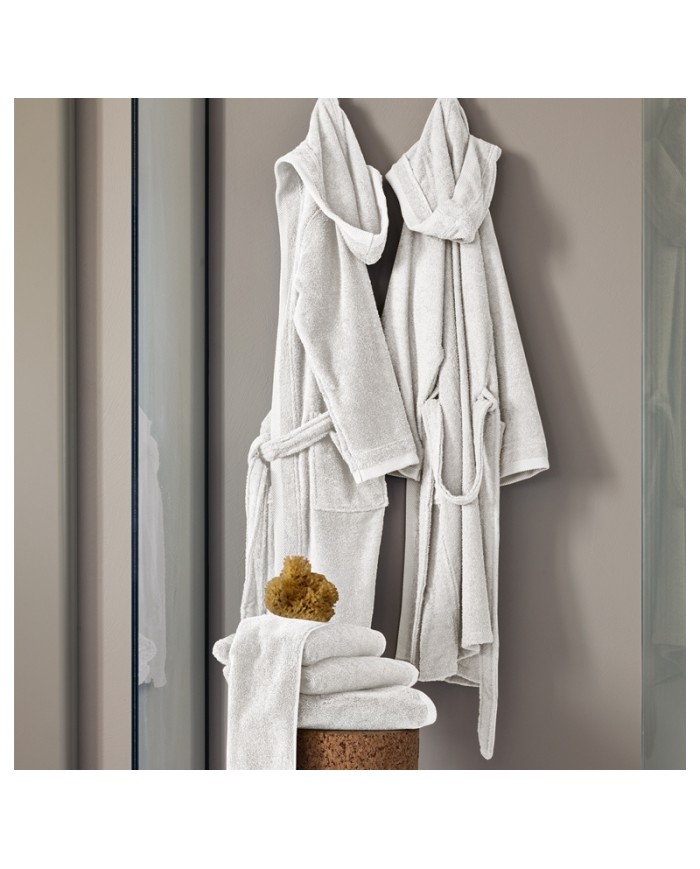 Accappatoio unisex in spugna di puro cotone FAZZINI art. Square
