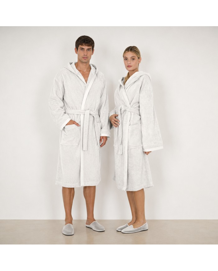 Accappatoio unisex in spugna di puro cotone FAZZINI art. Square