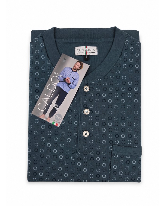 Pigiama uomo 100% caldo cotone Bip Bip 7353 - Made in Italy