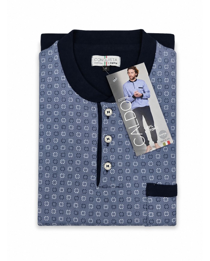 Pigiama uomo 100% caldo cotone Bip Bip 7353 - Made in Italy