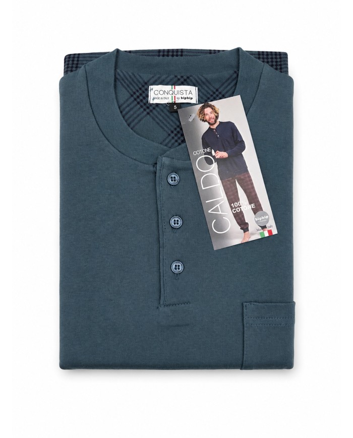 Pigiama uomo 100% caldo cotone Bip Bip 7321 - Made in Italy